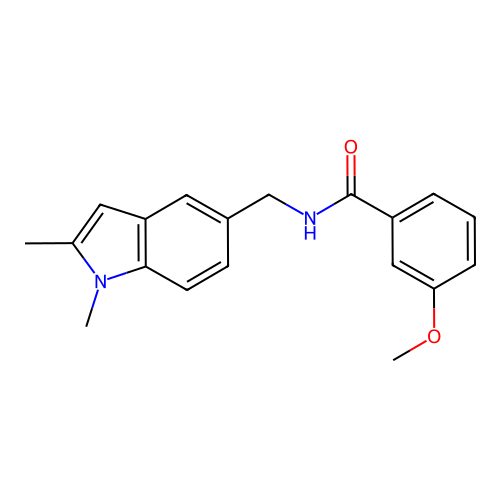 N-[(1,2-dimethyl-1H-indol-5-yl)methyl]-3-methoxybenzamide structure
