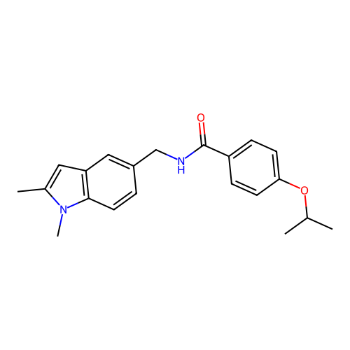 N-((1,2-dimethyl-1H-indol-5-yl)methyl)-4-isopropoxybenzamide structure