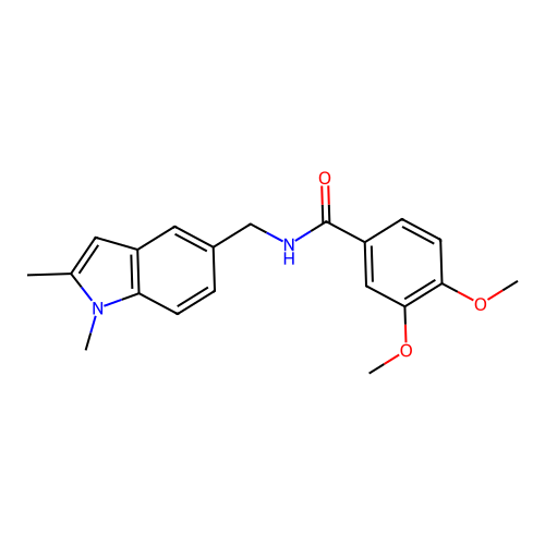 N-[(1,2-dimethylindol-5-yl)methyl]-3,4-dimethoxybenzamide structure