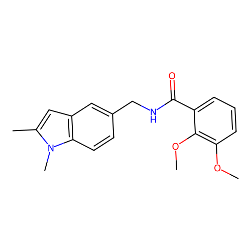 N-((1,2-dimethyl-1H-indol-5-yl)methyl)-2,3-dimethoxybenzamide structure