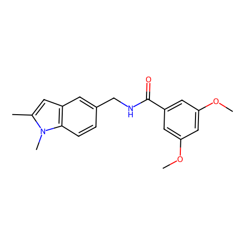 N-[(1,2-dimethylindol-5-yl)methyl]-3,5-dimethoxybenzamide structure