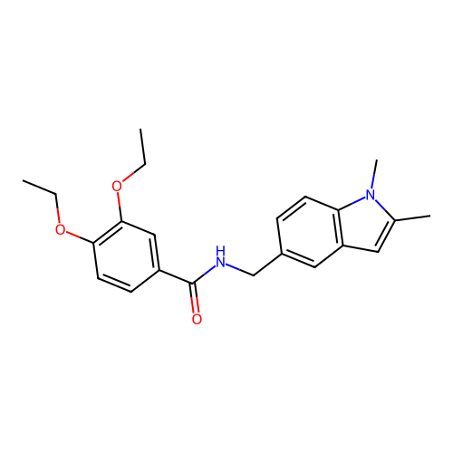 N-((1,2-dimethyl-1H-indol-5-yl)methyl)-3,4-diethoxybenzamide structure