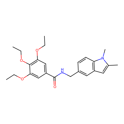 N-((1,2-dimethyl-1H-indol-5-yl)methyl)-3,4,5-triethoxybenzamide structure