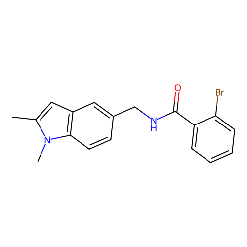 2-bromo-N-((1,2-dimethyl-1H-indol-5-yl)methyl)benzamide structure