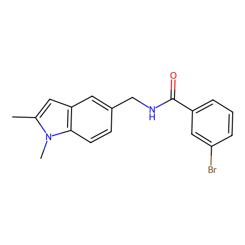 3-bromo-N-[(1,2-dimethyl-1H-indol-5-yl)methyl]benzamide structure