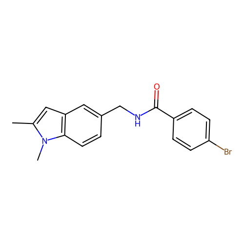 4-bromo-N-[(1,2-dimethyl-1H-indol-5-yl)methyl]benzamide structure