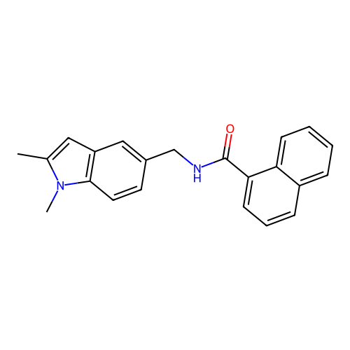 N-[(1,2-dimethylindol-5-yl)methyl]naphthalene-1-carboxamide structure