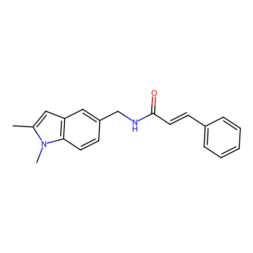 (2Z)-N-[(1,2-dimethyl-1H-indol-5-yl)methyl]-3-phenylprop-2-enamide structure