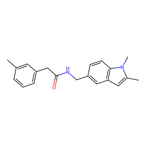 N-((1,2-dimethyl-1H-indol-5-yl)methyl)-2-(m-tolyl)acetamide structure