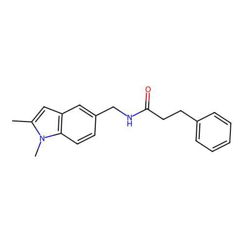 N-[(1,2-dimethylindol-5-yl)methyl]-3-phenylpropanamide structure