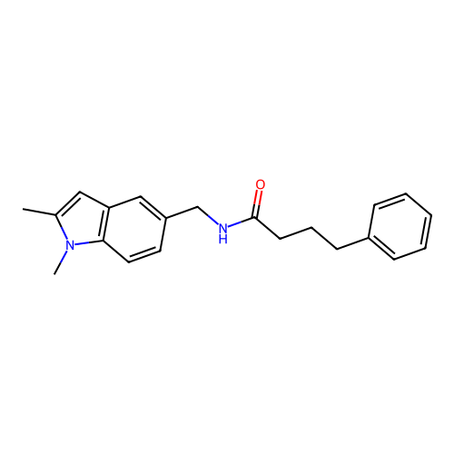 N-((1,2-dimethyl-1H-indol-5-yl)methyl)-4-phenylbutanamide structure