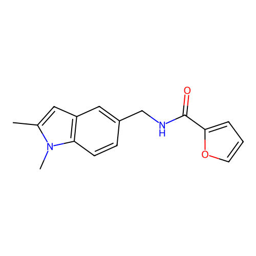N-[(1,2-dimethylindol-5-yl)methyl]furan-2-carboxamide structure
