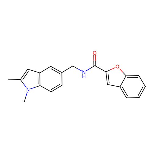 N-[(1,2-dimethyl-1H-indol-5-yl)methyl]-1-benzofuran-2-carboxamide structure