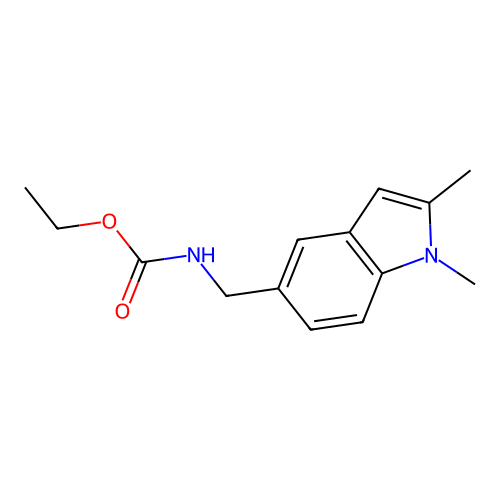 ethyl ((1,2-dimethyl-1H-indol-5-yl)methyl)carbamate structure
