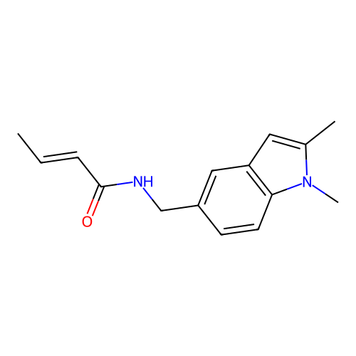 (2Z)-N-[(1,2-dimethyl-1H-indol-5-yl)methyl]but-2-enamide structure