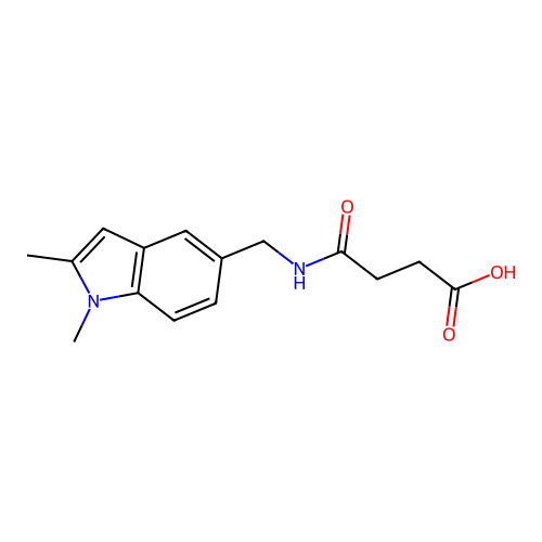 4-[(1,2-Dimethyl-5-indolyl)methylamino]-4-oxobutanoic acid structure