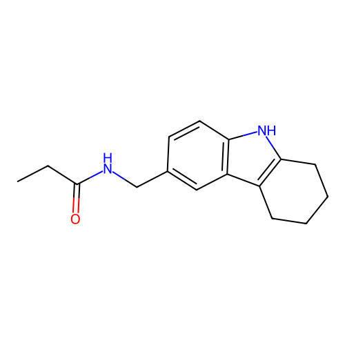 N-((2,3,4,9-tetrahydro-1H-carbazol-6-yl)methyl)propionamide structure