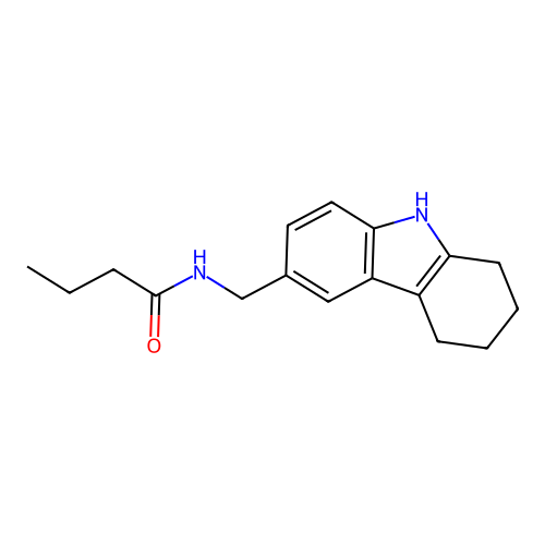 N-((2,3,4,9-tetrahydro-1H-carbazol-6-yl)methyl)butyramide structure