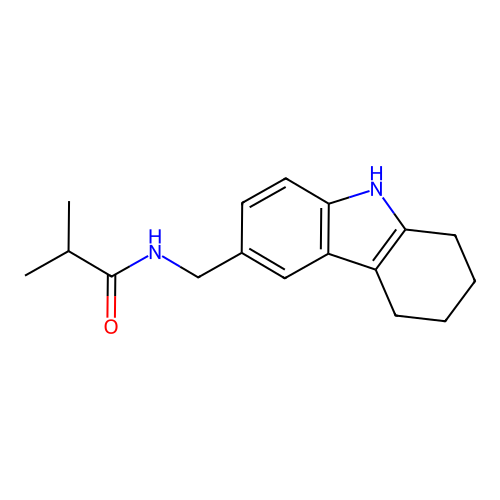 N-((2,3,4,9-tetrahydro-1H-carbazol-6-yl)methyl)isobutyramide structure