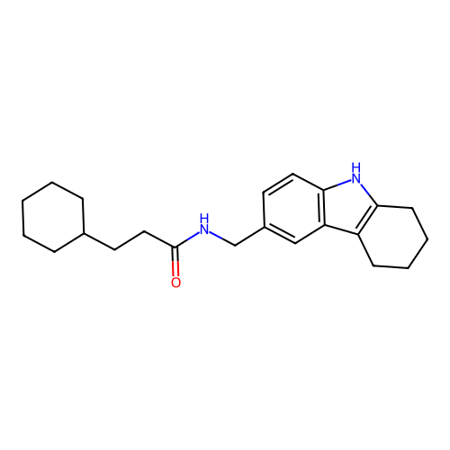 3-cyclohexyl-N-((2,3,4,9-tetrahydro-1H-carbazol-6-yl)methyl)propanamide structure