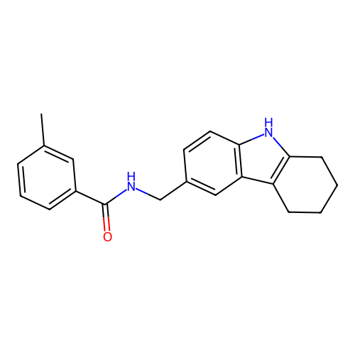3-methyl-N-[(2,3,4,9-tetrahydro-1H-carbazol-6-yl)methyl]benzamide structure