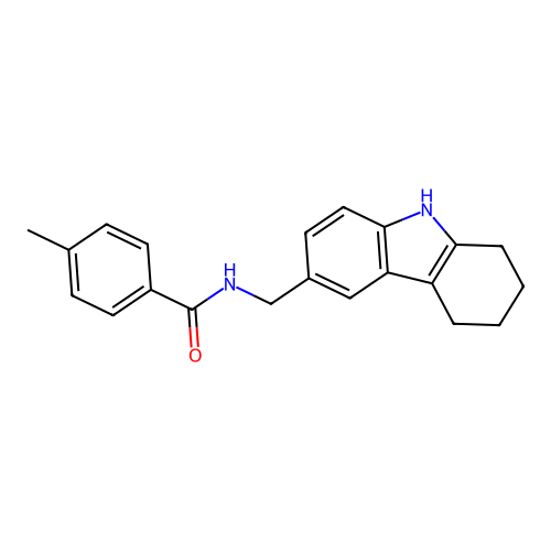 4-methyl-N-[(2,3,4,9-tetrahydro-1H-carbazol-6-yl)methyl]benzamide structure
