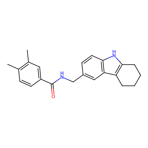 3,4-dimethyl-N-((2,3,4,9-tetrahydro-1H-carbazol-6-yl)methyl)benzamide structure