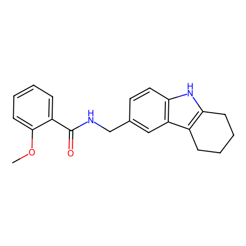 2-methoxy-N-((2,3,4,9-tetrahydro-1H-carbazol-6-yl)methyl)benzamide structure
