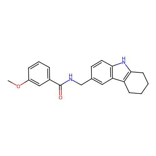 3-methoxy-N-[(2,3,4,9-tetrahydro-1H-carbazol-6-yl)methyl]benzamide structure