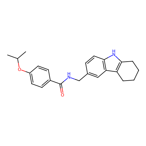 4-isopropoxy-N-((2,3,4,9-tetrahydro-1H-carbazol-6-yl)methyl)benzamide structure