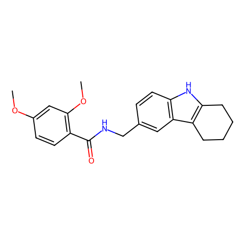 2,4-dimethoxy-N-((2,3,4,9-tetrahydro-1H-carbazol-6-yl)methyl)benzamide structure