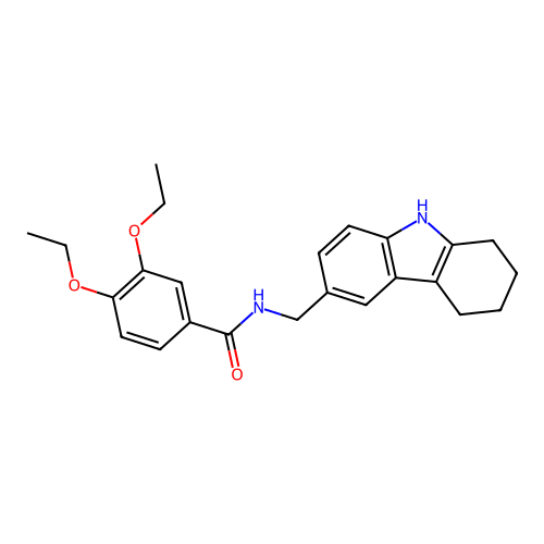 3,4-diethoxy-N-((2,3,4,9-tetrahydro-1H-carbazol-6-yl)methyl)benzamide structure