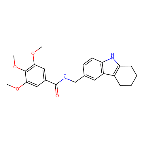 3,4,5-trimethoxy-N-((2,3,4,9-tetrahydro-1H-carbazol-6-yl)methyl)benzamide structure