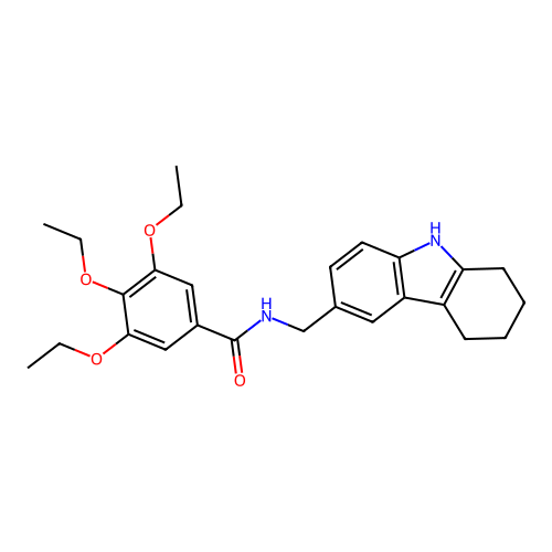 3,4,5-triethoxy-N-(6,7,8,9-tetrahydro-5H-carbazol-3-ylmethyl)benzamide structure
