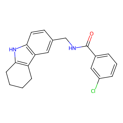 3-chloro-N-[(2,3,4,9-tetrahydro-1H-carbazol-6-yl)methyl]benzamide structure