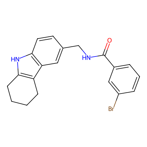 3-bromo-N-[(2,3,4,9-tetrahydro-1H-carbazol-6-yl)methyl]benzamide structure
