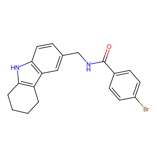 4-bromo-N-[(2,3,4,9-tetrahydro-1H-carbazol-6-yl)methyl]benzamide structure