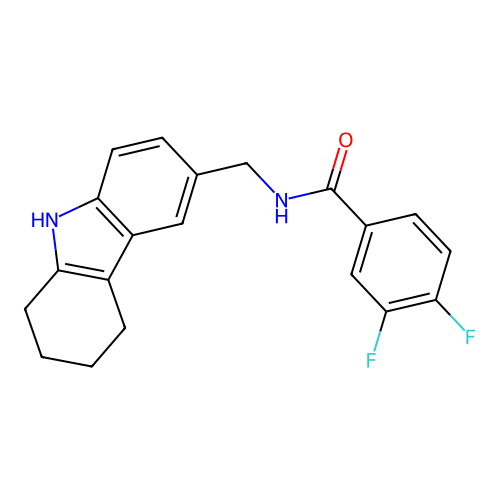 3,4-difluoro-N-((2,3,4,9-tetrahydro-1H-carbazol-6-yl)methyl)benzamide structure