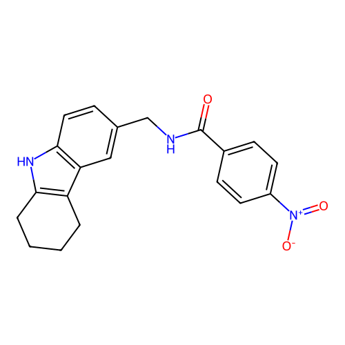 4-nitro-N-((2,3,4,9-tetrahydro-1H-carbazol-6-yl)methyl)benzamide structure