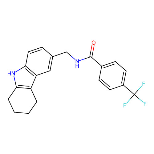 N-((2,3,4,9-tetrahydro-1H-carbazol-6-yl)methyl)-4-(trifluoromethyl)benzamide structure