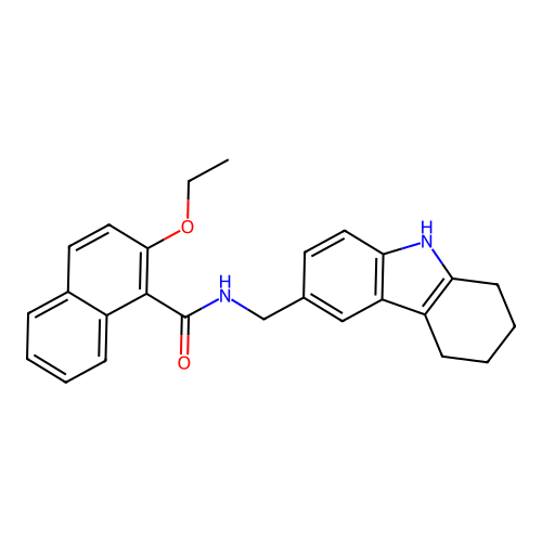 2-ethoxy-N-((2,3,4,9-tetrahydro-1H-carbazol-6-yl)methyl)-1-naphthamide structure