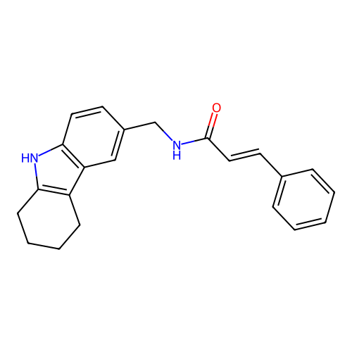 (2Z)-3-phenyl-N-[(2,3,4,9-tetrahydro-1H-carbazol-6-yl)methyl]prop-2-enamide structure