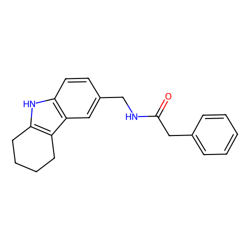 2-phenyl-N-[(2,3,4,9-tetrahydro-1H-carbazol-6-yl)methyl]acetamide structure