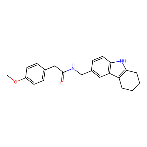 2-(4-methoxyphenyl)-N-[(2,3,4,9-tetrahydro-1H-carbazol-6-yl)methyl]acetamide structure