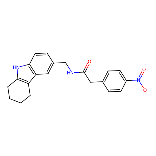 2-(4-nitrophenyl)-N-((2,3,4,9-tetrahydro-1H-carbazol-6-yl)methyl)acetamide structure