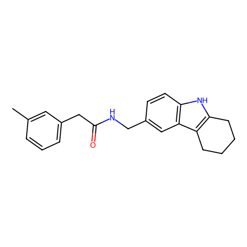 N-((2,3,4,9-tetrahydro-1H-carbazol-6-yl)methyl)-2-(m-tolyl)acetamide structure