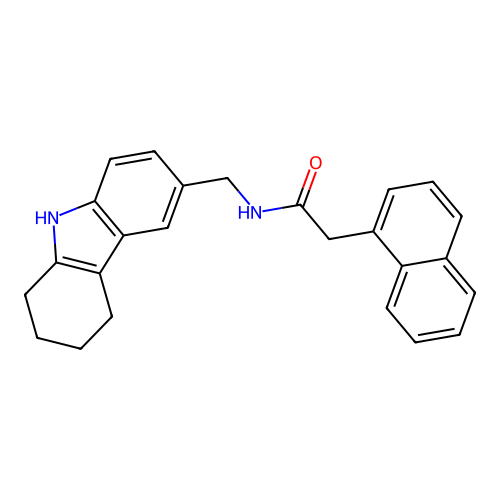 2-(naphthalen-1-yl)-N-[(2,3,4,9-tetrahydro-1H-carbazol-6-yl)methyl]acetamide structure