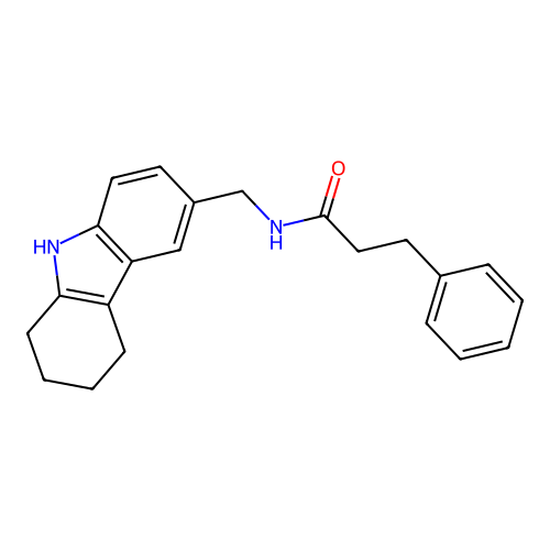 3-phenyl-N-((2,3,4,9-tetrahydro-1H-carbazol-6-yl)methyl)propanamide structure