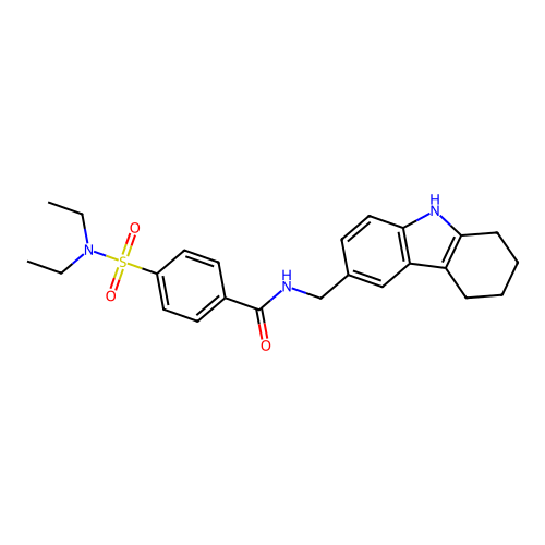 4-(diethylsulfamoyl)-N-[(2,3,4,9-tetrahydro-1H-carbazol-6-yl)methyl]benzamide structure
