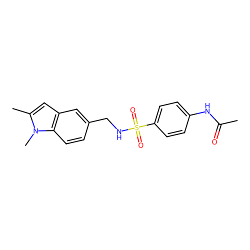 N-[4-[(1,2-dimethyl-5-indolyl)methylsulfamoyl]phenyl]acetamide structure